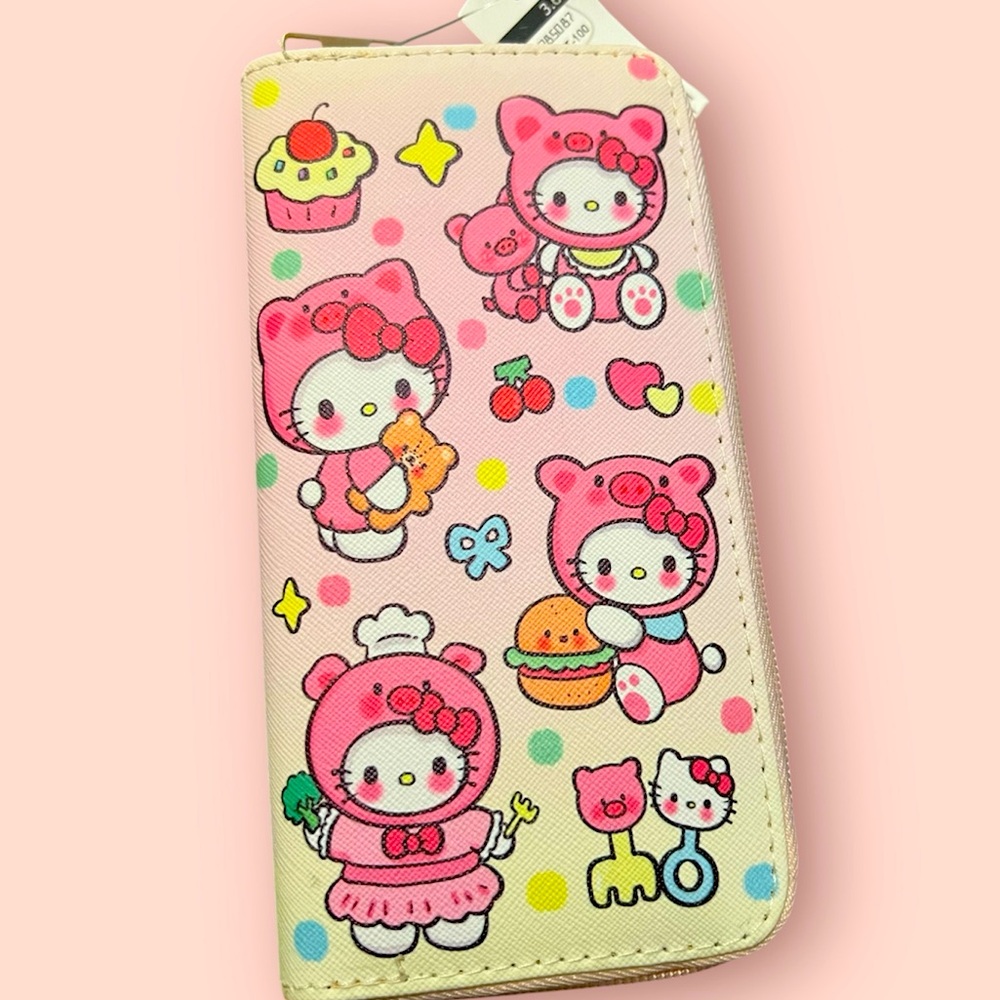 Pink and Orange Zip Wallet